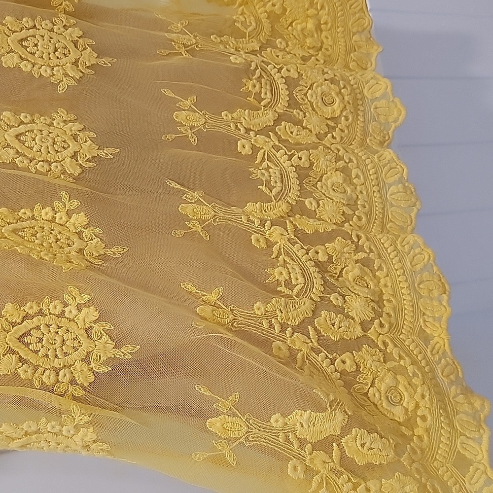 Deja Vu Sleeveless Mini Embroidered Mesh Lace Dress Size Small - Picture 9 of 12